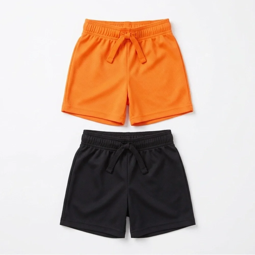 Carter’s Toddler Boys Mesh Shorts in Bright Orange and Black Size 2T